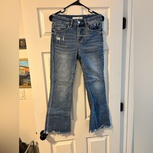 Distressed Blue Women's Capri Jeans